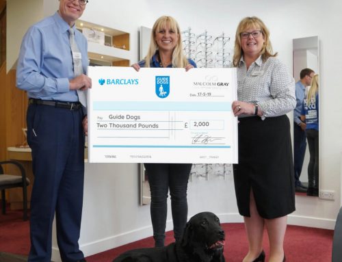 Malcolm Gray Optometrists raise £2000 for Guide Dogs UK